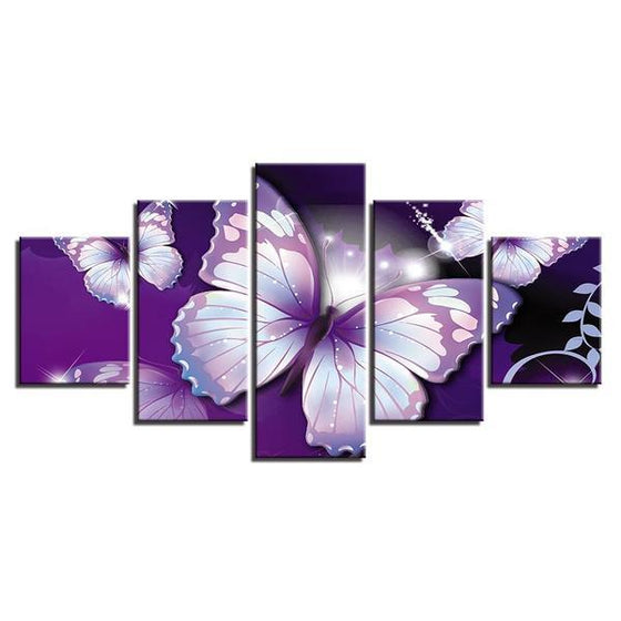 Wall Art Purple Butterfly Canvas