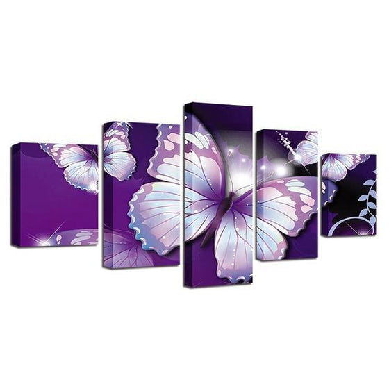Wall Art Purple Butterfly Decor
