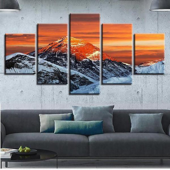 Gimmelwald Sunset Canvas Wall Art Living Room