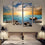 Calm Blue Sea & Sunset Canvas Wall Art Bedroom Ideas