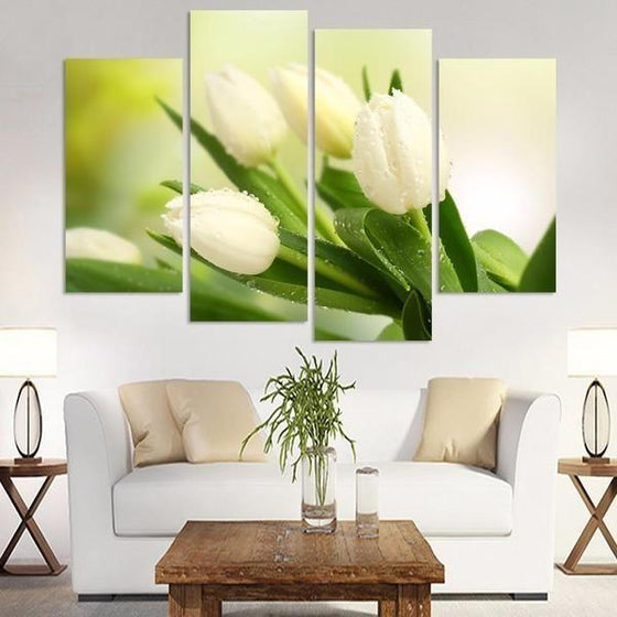 Wall Art White Flowers Canvases
