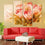Blooming Pink Tulip Canvas Wall Art Living Room