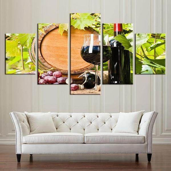 Red Grape Wine Canvas Wall Art