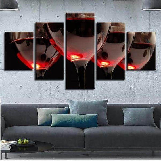A Glass Of Red Wine Canvas Wall Art Decor