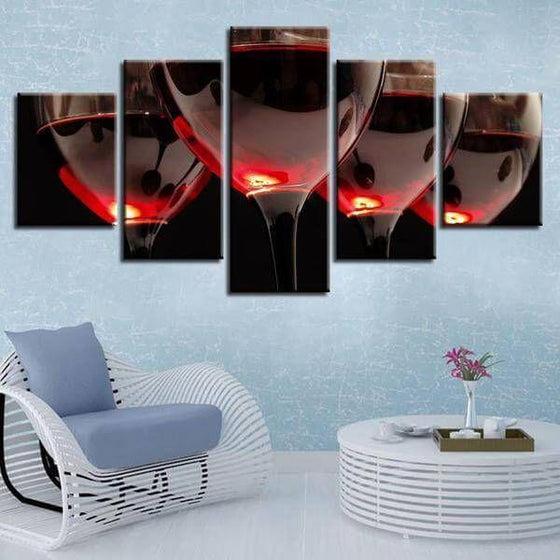 A Glass Of Red Wine Canvas Wall Art Restaurant