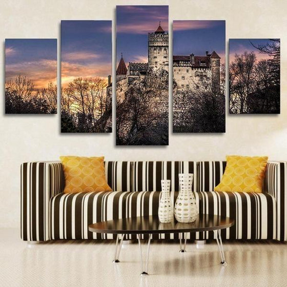 Bran Castle Romania Canvas Wall Art Living Room