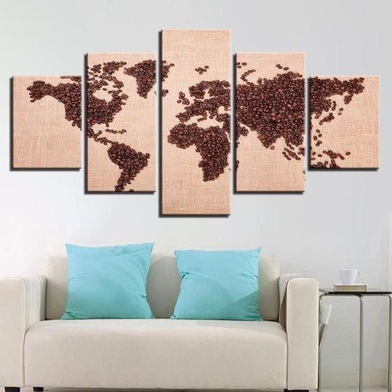 Wall Art World Map Metal Canvases