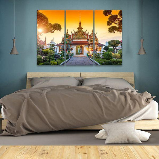 Wat Arun Buddhist Temple 3-Panel Canvas Wall Art Bedroom