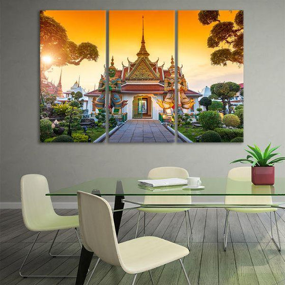Wat Arun Buddhist Temple 3-Panel Canvas Wall Art Decor