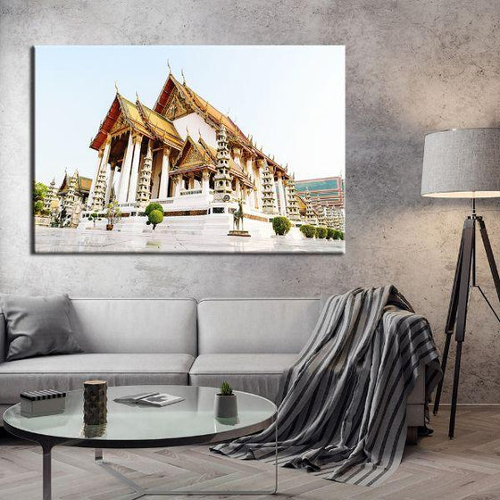 Wat Suthat In Bangkok Canvas Wall Art Living Room