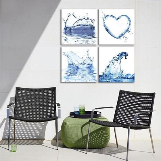 Water Shapes Wall Art Living Room