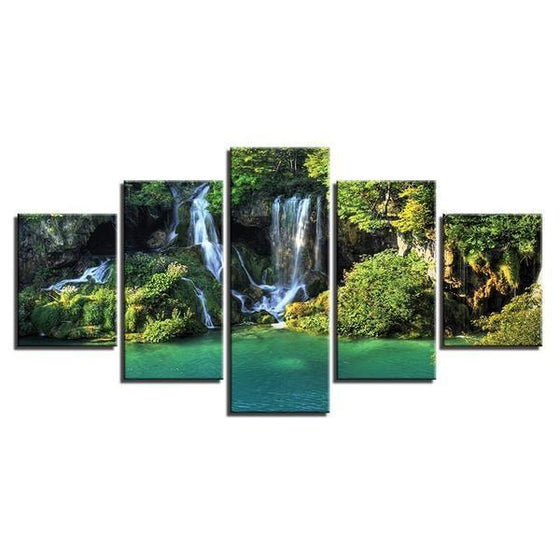 Forest Waterfall Landscape Canvas Wall Art