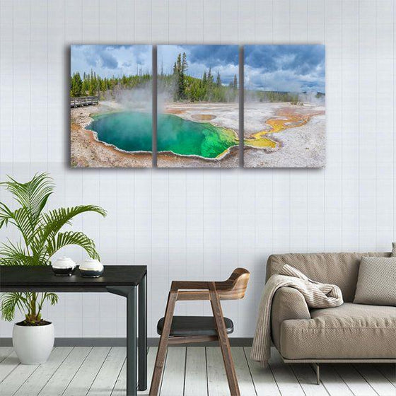 West Thumb Geyser 3 Panels Canvas Wall Art Dining Room