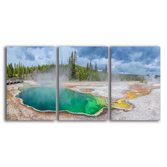 West Thumb Geyser 3 Panels Canvas Wall Art