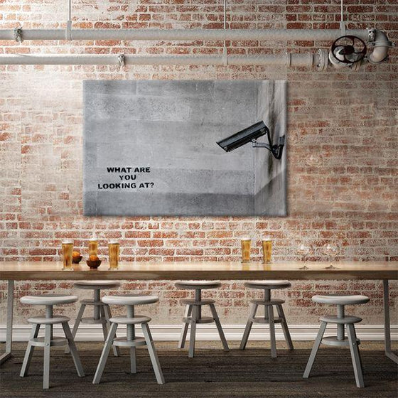 What Are You Looking At By Banksy Canvas Wall Art Dining Room