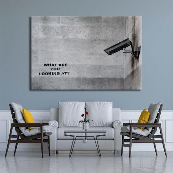What Are You Looking At By Banksy Canvas Wall Art Living Room
