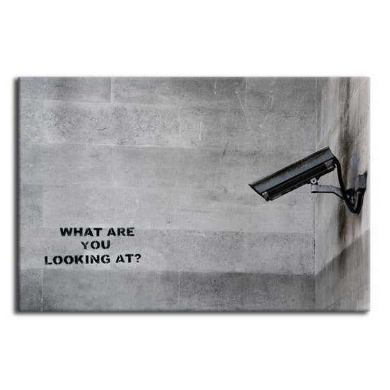 What Are You Looking At By Banksy Canvas Wall Art