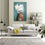 White Feathered Woman Wall Art Living Room