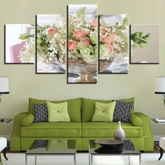 Beautiful Flower Pot Canvas Wall Art Living Room