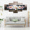 White Orchids 5 Panels Canvas Wall Art Set
