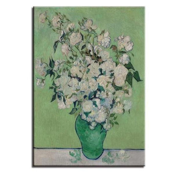 White Roses Van Gogh Wall Art Print
