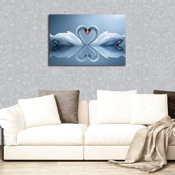 White Swan Lovers Canvas Wall Art Decors