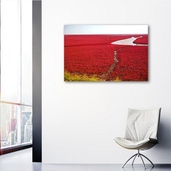 Panjin Red Beach Canvas Wall Art Bedroom