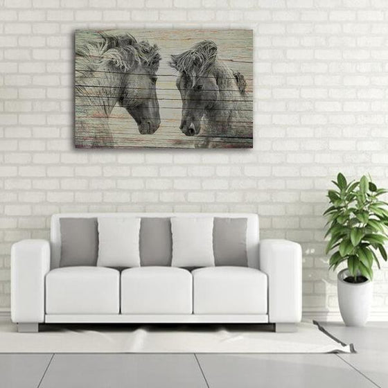 Wild Black Horses Canvas Wall Art Living Room