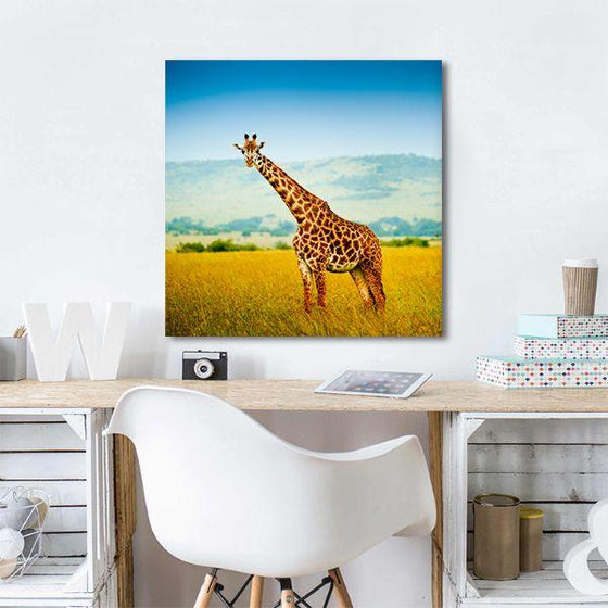 Wild Giraffe In Kenya Canvas Wall Art Office