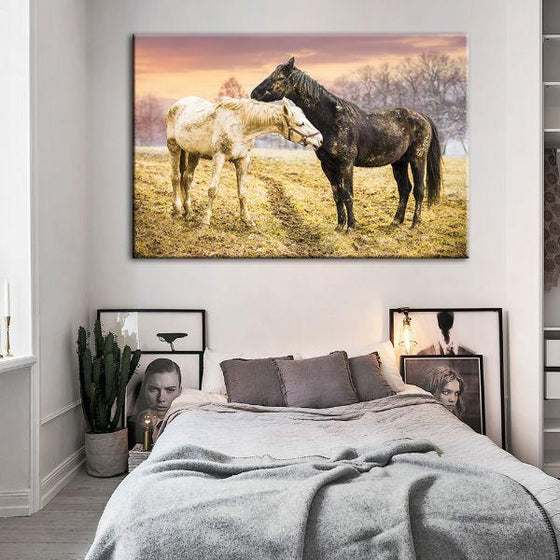 Wild Horses At Sunset Canvas Wall Art Bedroom
