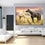 Wild Horses At Sunset Canvas Wall Art Living Room