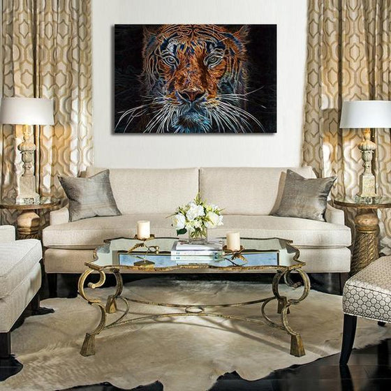 Wild Tiger Head Canvas Wall Art Living Room