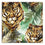 Wild Tigers & Tropical Leaves Canvas Wall Art