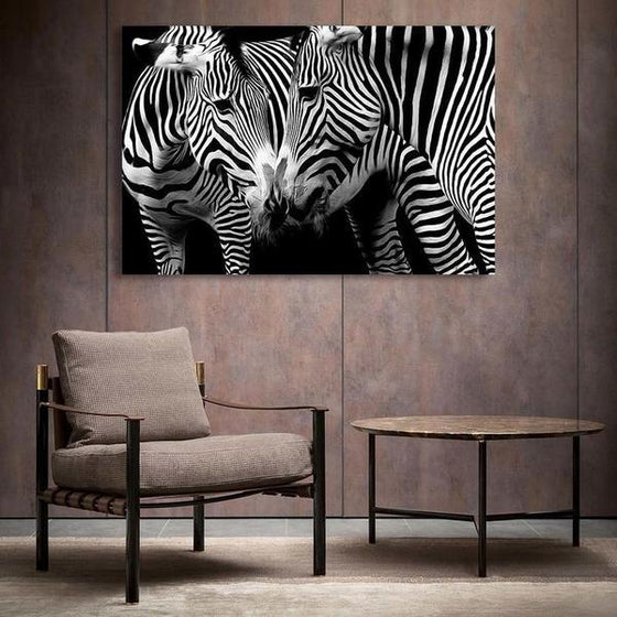 Wild Zebra Couple Canvas Wall Art Decor