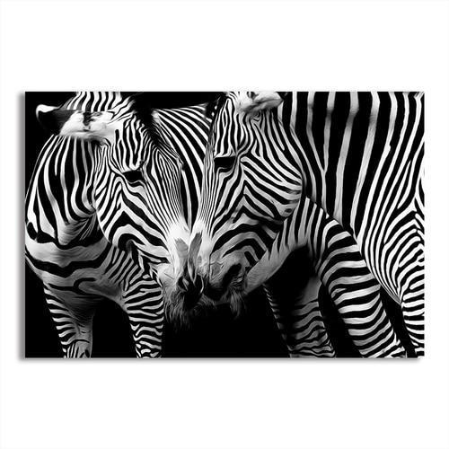 Wild Zebra Couple Canvas Wall Art