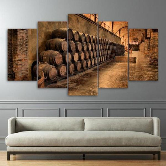 Wine Barrel Canvas Wall Art Living Room