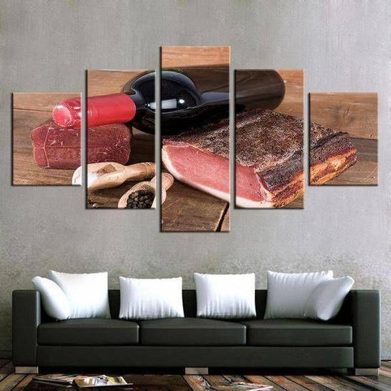 Brisket And Wine Canvas Wall Art Living Room Ideas