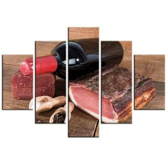 Brisket And Wine Canvas Wall Art Prints