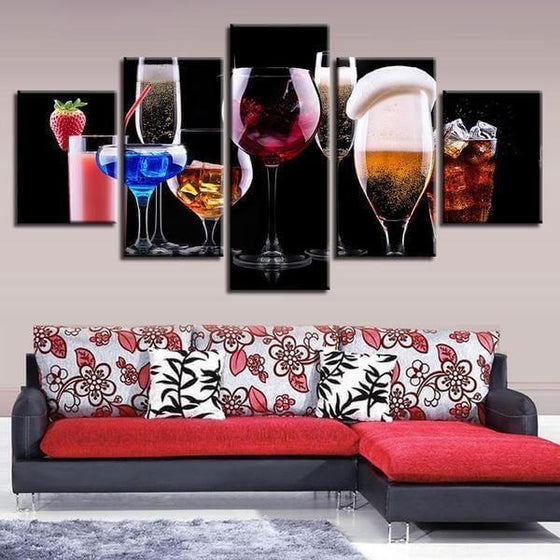 Cocktails Canvas Wall Art Living Room