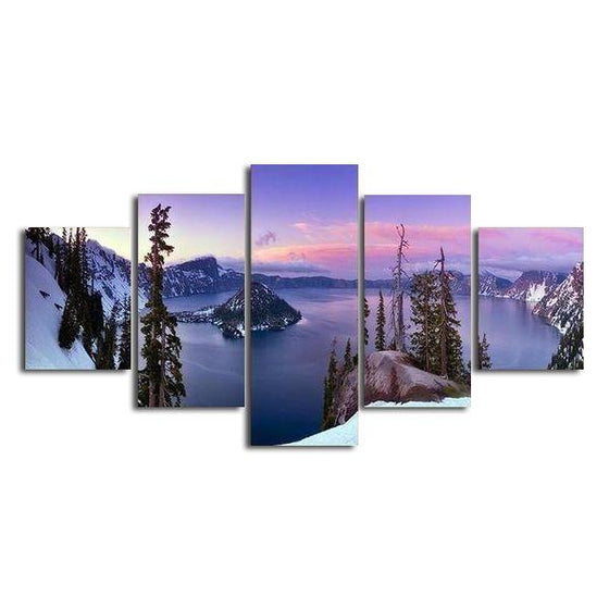 Winter Cliff View Canvas Wall Art