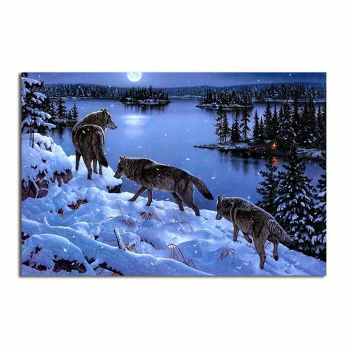 Winter Wolves Canvas Wall Art