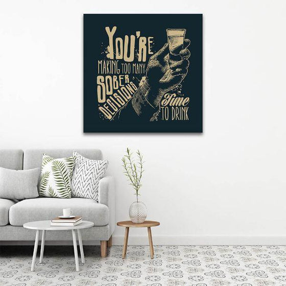 Witty Decision Making Quotes Canvas Wall Art Decor