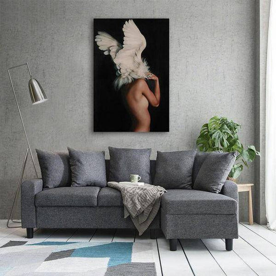 Woman Body With Angel Wings Wall Art Living Room
