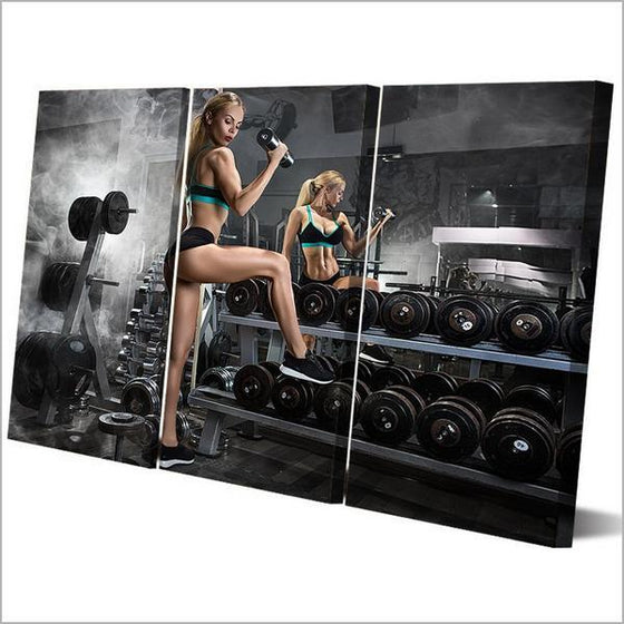 Bodybuilding Chic 3 Panels Canvas Wall Art Prints