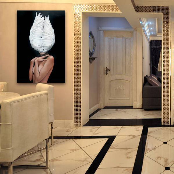 Woman With White Wings Wall Art Ideas