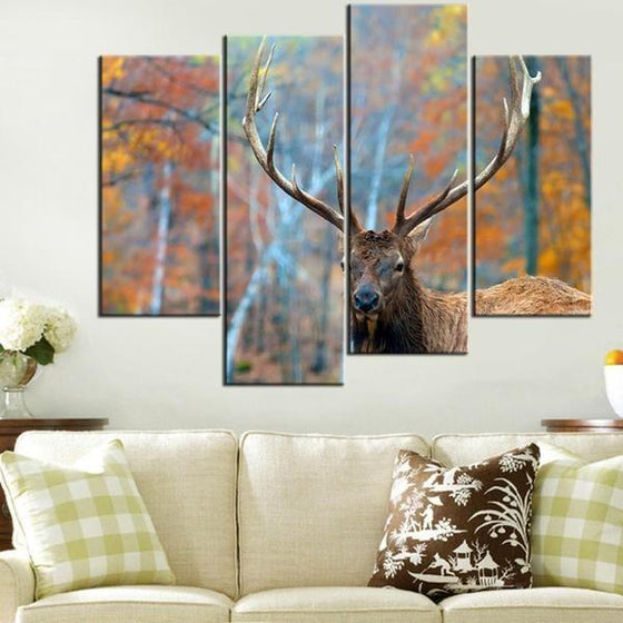 Wooden Deer Wall Art Canvas