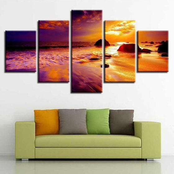 Wooden Wall Art Sunset Canvases