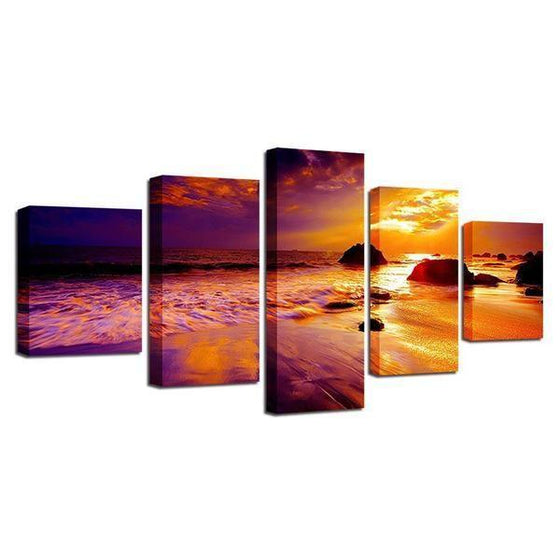 Beach Sunset Landscape View Canvas Wall Art Prints