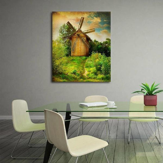 Wooden Windmill Wall Art Dining Room