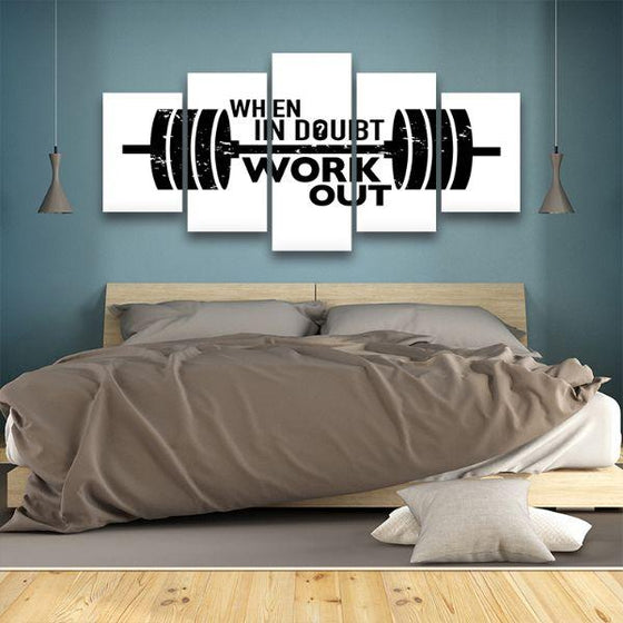 Inspiring Workout Quote 5 Panels Canvas Wall Art Bedroom